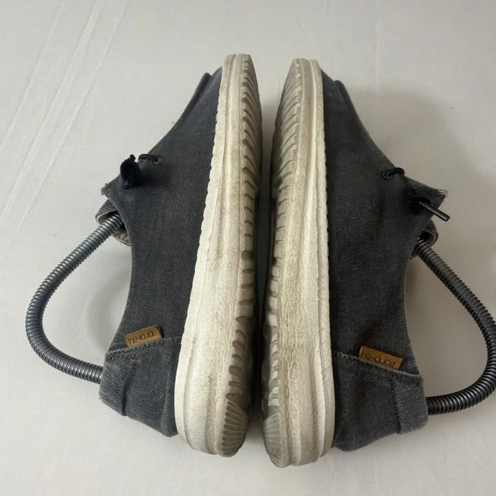 Hey Dude Loafers Women 7 M Wendy Holiday Sparkle Shoes Gray Canvas‎ Lace Slip On - Picture 6 of 16